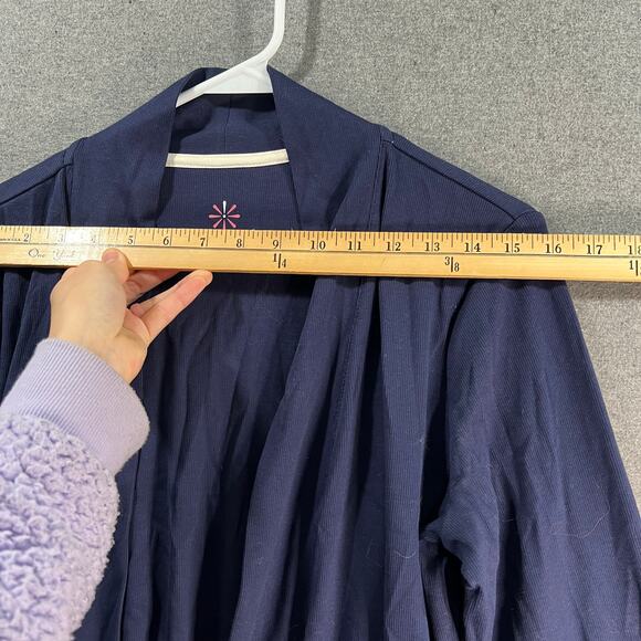 Isaac Mizrahi LIVE! Essentials Ribbed Pima Cotton Cardigan Dark Navy Size Small - Picture 7 of 10